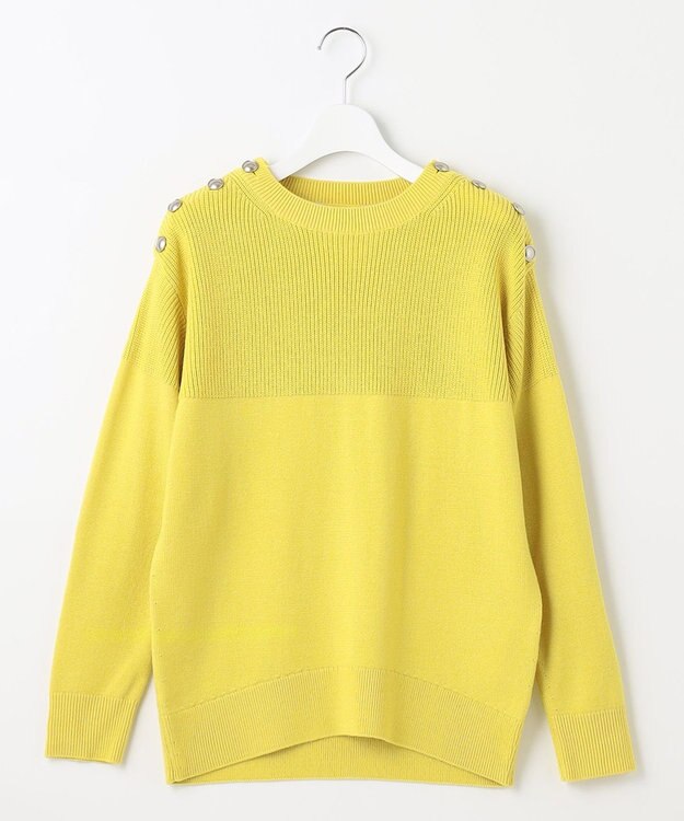 自由区 【洗える】ウールミックス フレンチマリン風ニット イエロー系