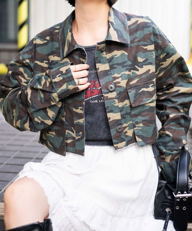 WEGO ミリタリーショートシャツ 柄1