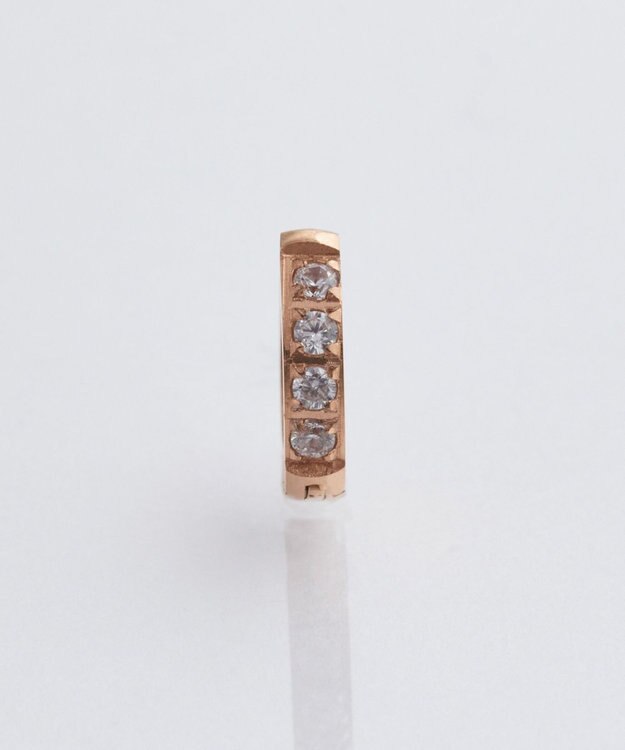 Phoebe 【金属アレルギー対応】ワンタッチビジューフープミニピアス(片耳)/サージカルステンレス ローズゴールド ローズゴールド