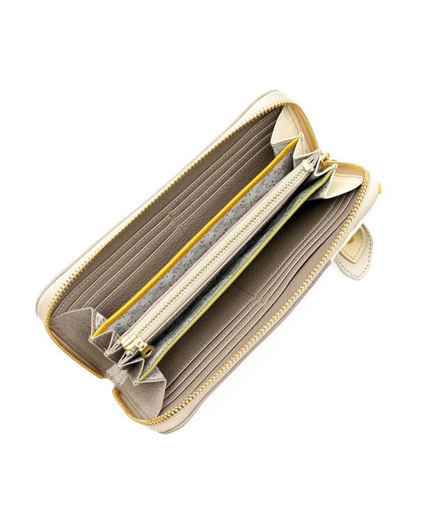 IBIZA プレーサ　牛革　ラウンドファスナー長財布 ピンクベージュ