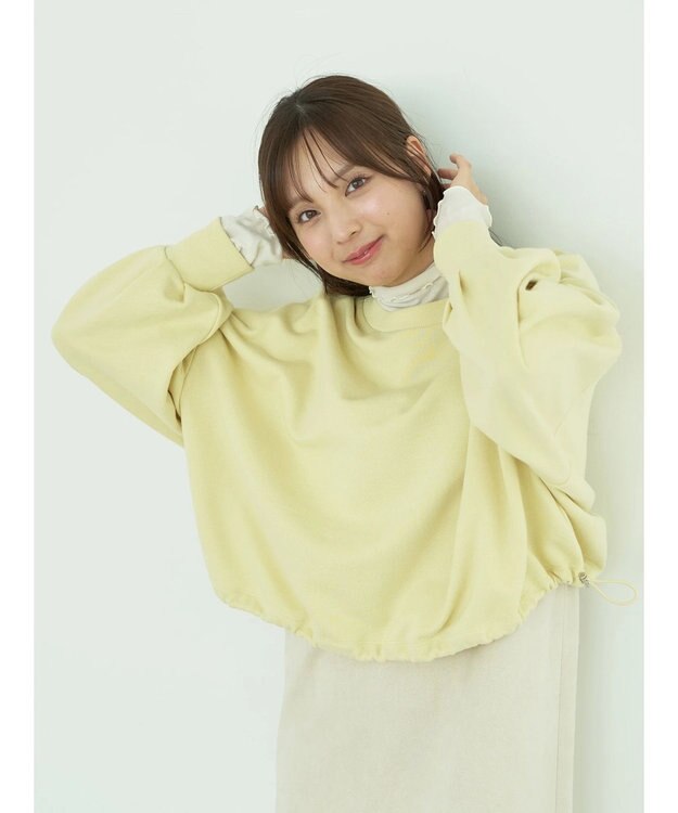 earth music&ecology 裏毛ドロストプルオーバー Yellow