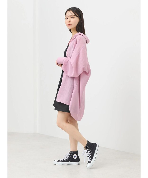 earth music&ecology シアーボーイズライクシャツ Pink