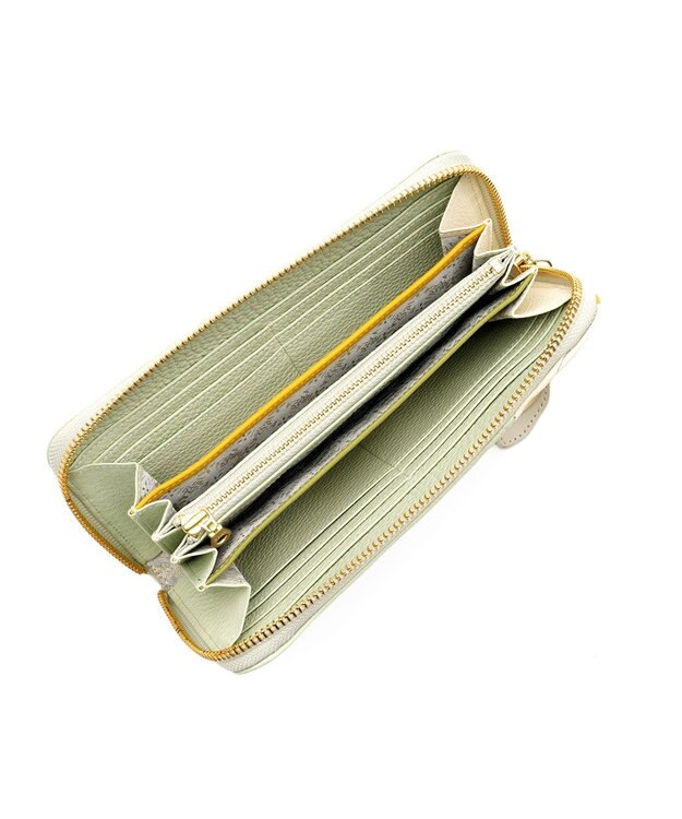 IBIZA プレーサ　牛革　ラウンドファスナー長財布 ピンクベージュ