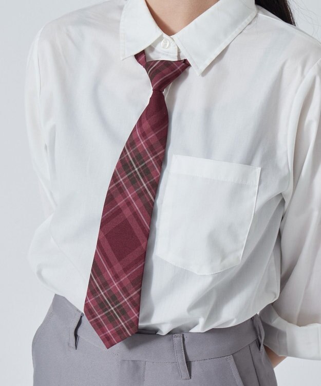 WEGO 【SCHOOL ITEM】チェックスクールネクタイ レッドチェック1