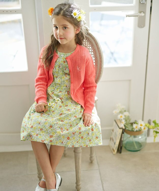 組曲 KIDS 【150-160cm】クラシック カーディガン ポピー系