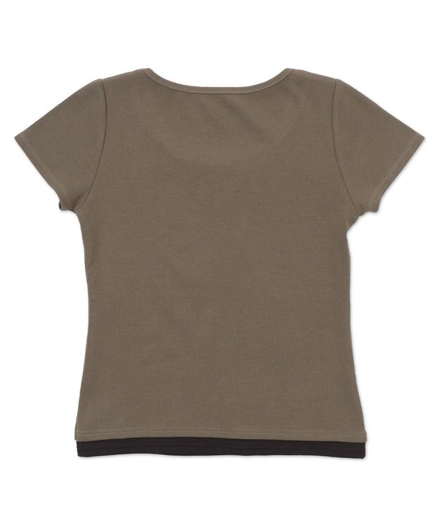 WEGO レイヤードドッキンググラフィックT カーキ