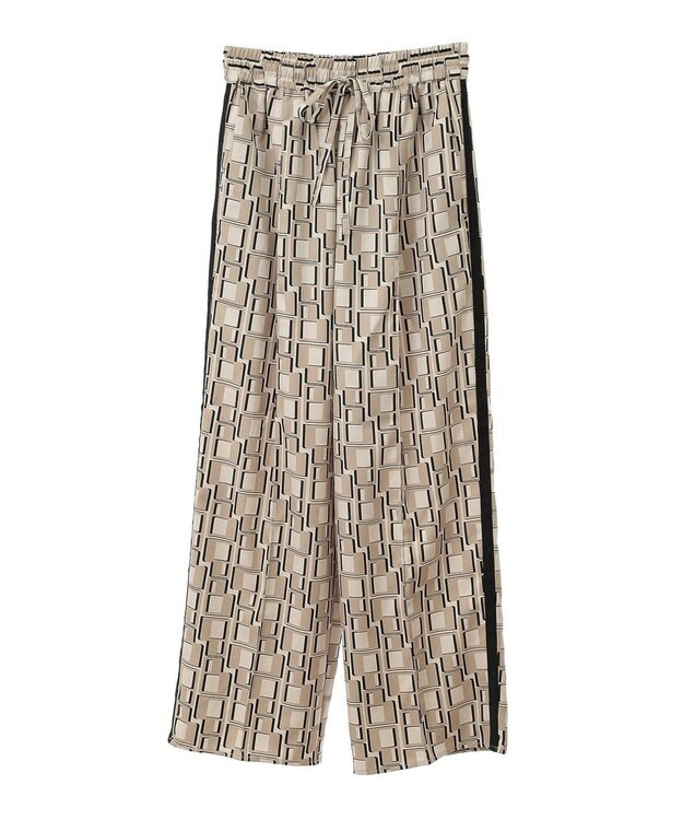 Green Parks アソート柄サイドラインパンツ Beige