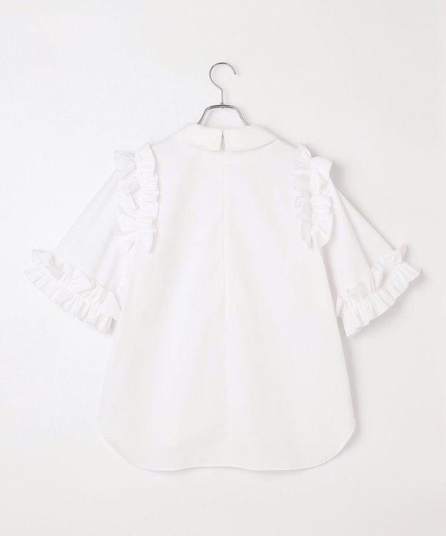 #Newans ロマンティックフリルディテールシャツ ホワイト