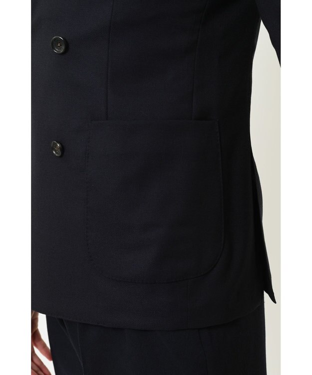 DAKS ストレッチダブルジャケット ネイビー