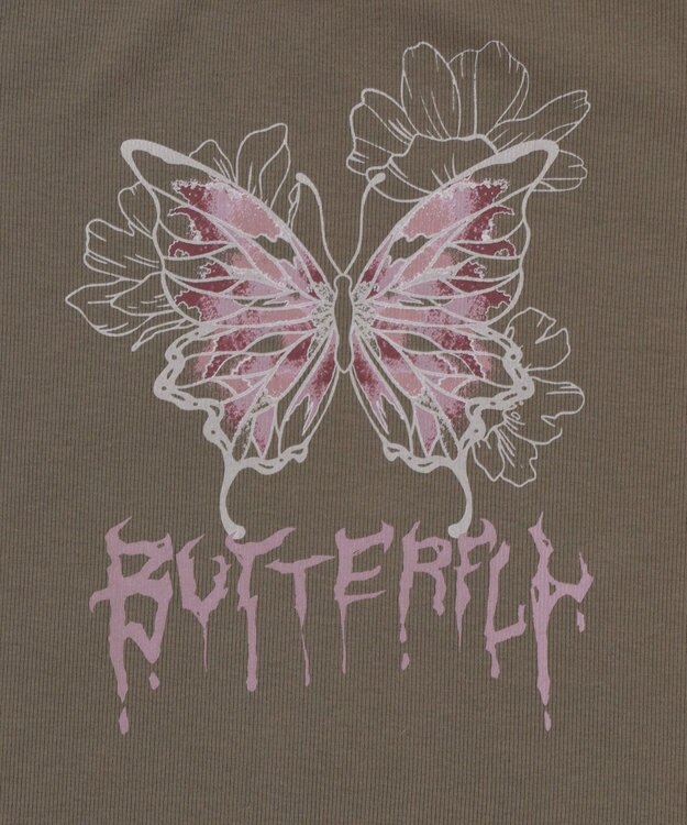 WEGO レイヤードドッキンググラフィックT カーキ