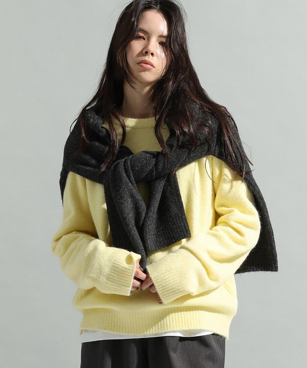 CRAFT STANDARD BOUTIQUE 起毛クルーネックニットプルオーバー Yellow