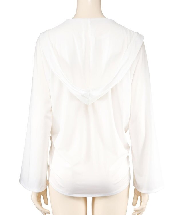 San-ai Resort（三愛水着楽園） 【UPF50＋】【吸水速乾】フーディ羽織り　M　　【San-ai Resort（サンアイリゾート）】 ホワイト