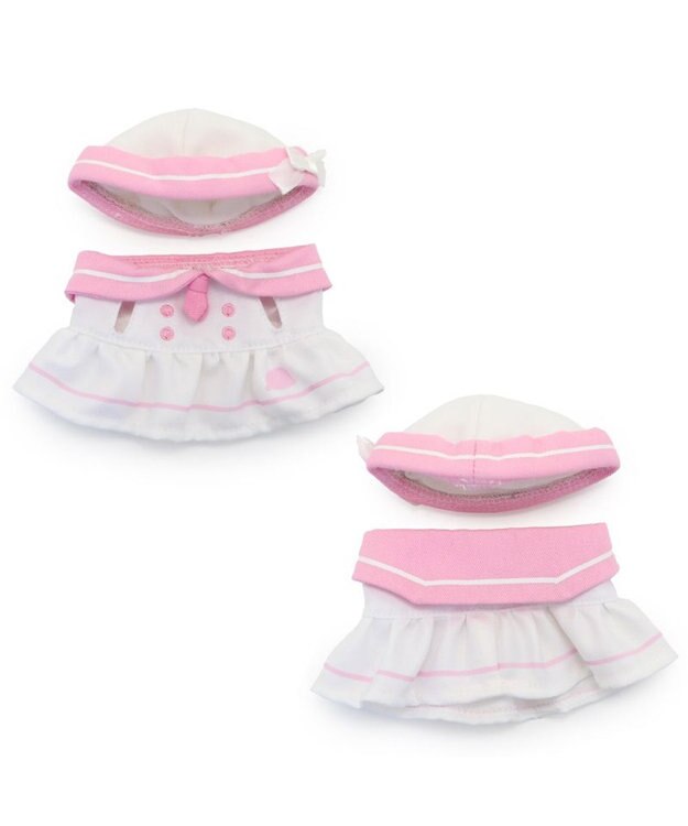 Mother garden しろたん ついてきちゃうマスコット用 着せ替え服  《マリン服 ピンク》 単品 マリン服 ピンク