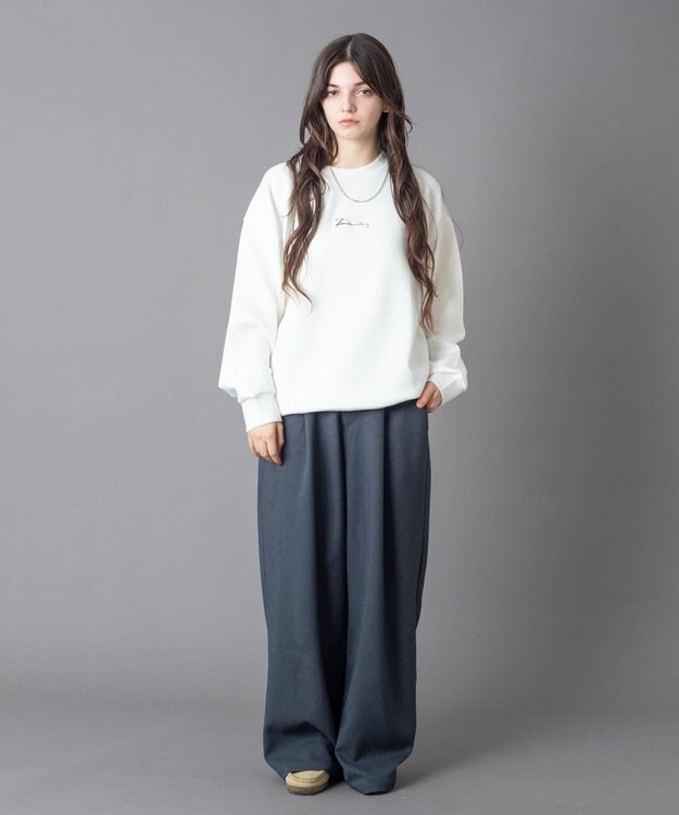 WEGO 【ユニセックス着用ITEM】アクセ付きフォトグラフィックプルオーバー ホワイト