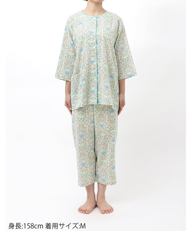 Wing パジャマ 7分袖 長袖 8分丈 綿100%(本体) 楊柳素材 夏 レディース EP8074 ウイング／ワコール クリーム