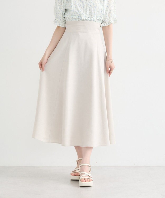 earth music&ecology バックレースアップスカート Light Beige