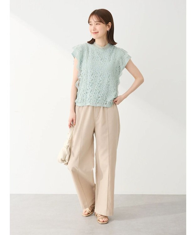 Green Parks ・Ｐｅｔｉｔ　Ｆｌｅｕｒ　フレンチレーシ－ブラウス Mint Green