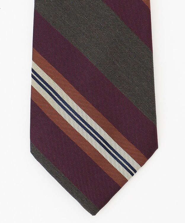 J.PRESS MEN スパンシルク レジメンタル柄ネクタイ オレンジ系2