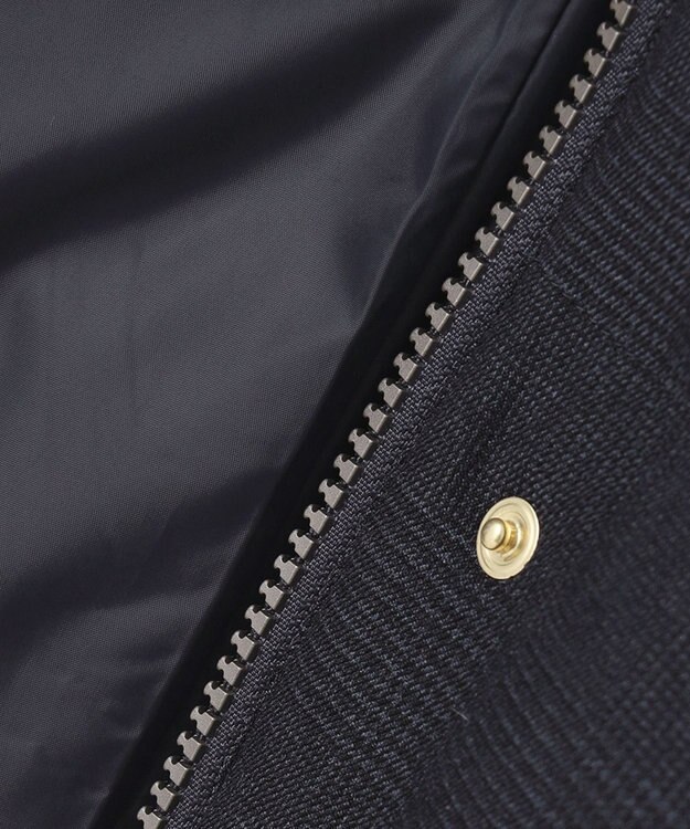 J.PRESS LADIES S ハウンドトゥース&グレンチェック ロング ダウンコート ネイビー系3