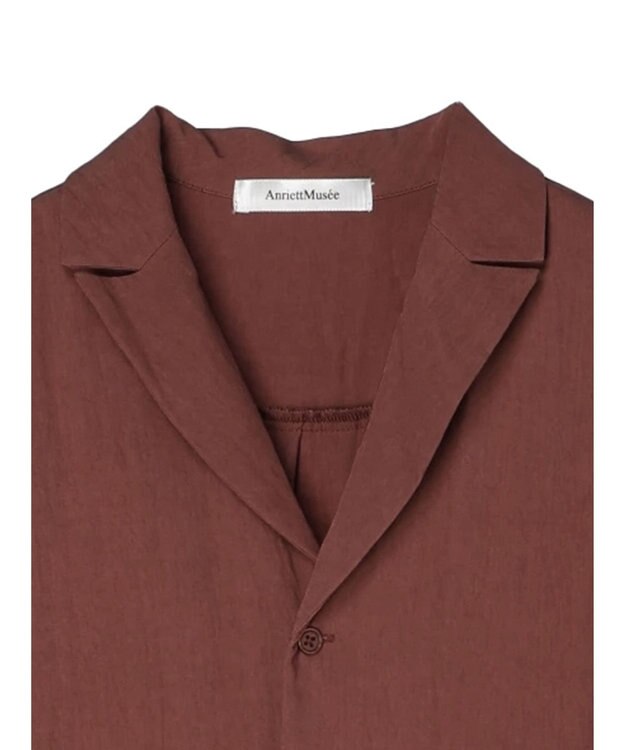 Green Parks ローウエスト切替開襟シャツワンピース Terracotta