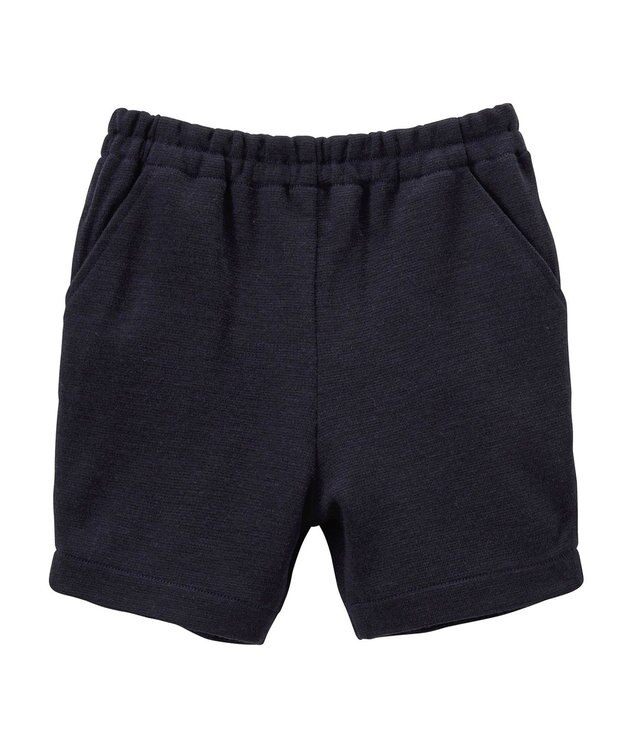 MIKI HOUSE HOT BISCUITS 【ミキハウス】【95-130cm】 ポンチジャージ素材のハーフパンツ(ひざ上丈) 紺