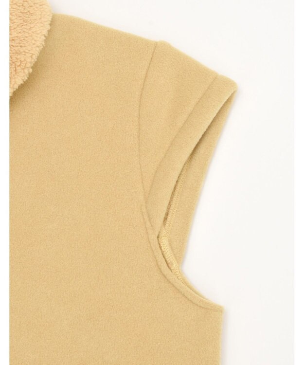 Wing ベスト 3分袖 ショート丈(腰付近) フリース素材 ボア使用(裏側) 保温性 あたたかい 前開きタイプ レディース EX2070 ウイング／ワコール ベージュ