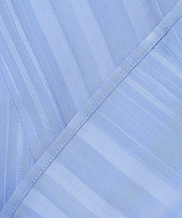 23区 【先行予約】ドビーストライプ クルーネック フレアブラウス スカイブルー系