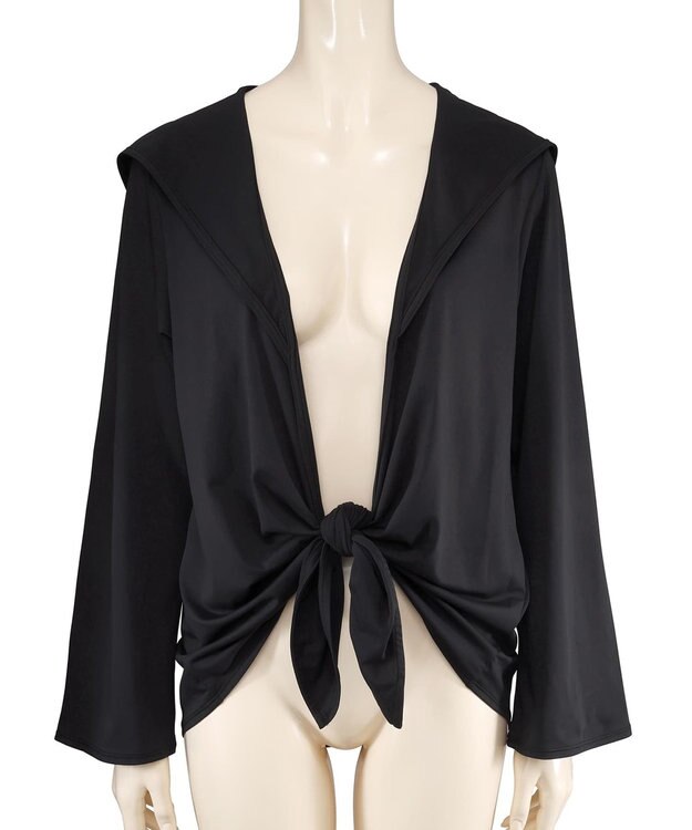 San-ai Resort（三愛水着楽園） 【UPF50＋】【吸水速乾】フーディ羽織り　M　　【San-ai Resort（サンアイリゾート）】 ブラック