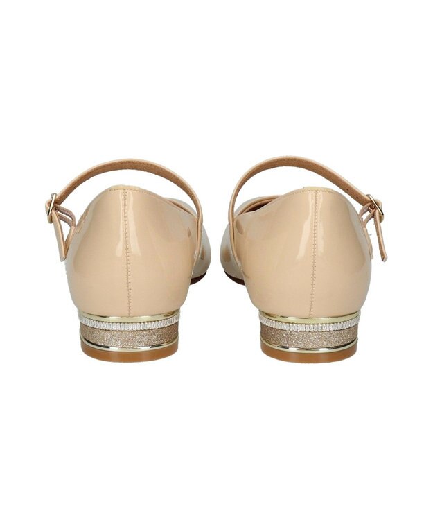 Bridget Birkin 【PARADIS COULEUR】スクエアトウビジューレーンパンプス ベージュエナメル