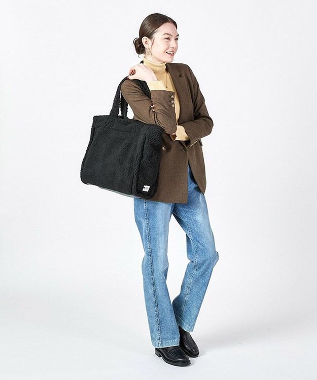 LeSportsac TWO WAY DENIM TOTE/ブラックデニム/ブラックシェルパ ブラックデニム/ブラックシェルパ