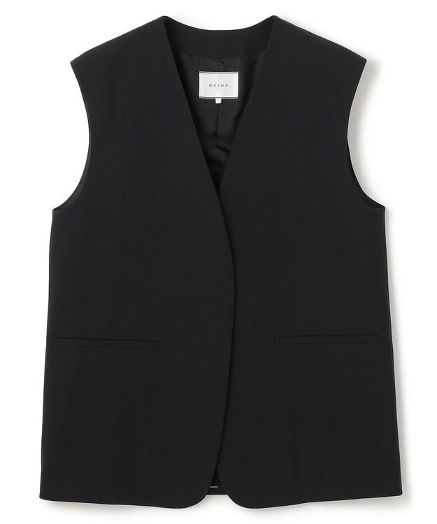 BEIGE， 【セットアップ対応・VERY 11月号掲載】ZEPHYR / ウールライクノーカラージレ Black