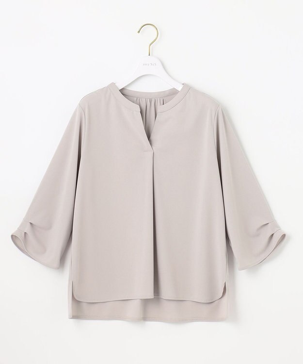 ANY SIS 【UVケア】エアリードレープスムース 7分袖 トップス ローズグレー
