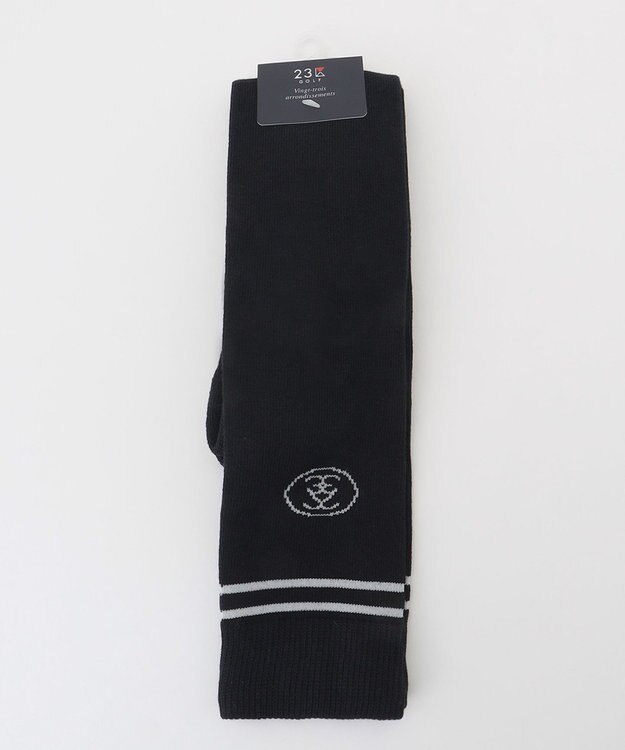 23区GOLF 【WOMEN】ライン入リ ニーハイソックス ブラック系