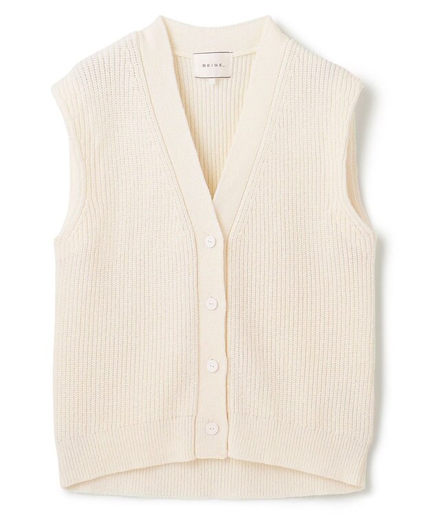 BEIGE， COME / ジレカーディガン White
