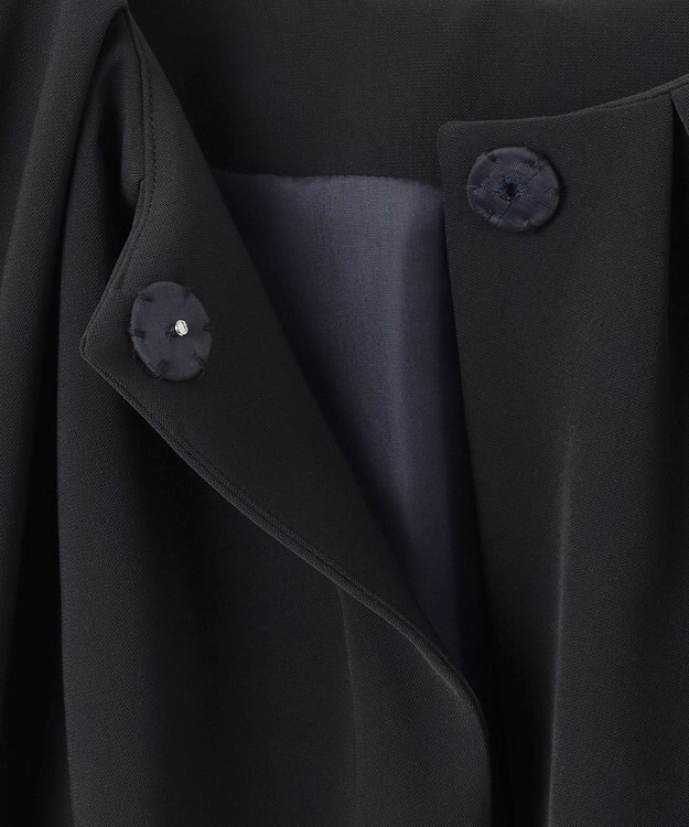 #Newans ＜亀恭子さんコラボ＞取り外し可能ケープ付きペプラムブラウス ネイビー