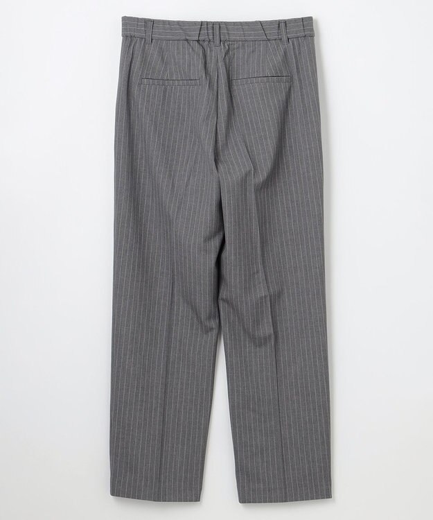 ANY L 【洗濯機可/ウエストゴム/２ＷＡＹストレッチ】テーパードパンツ グレーストライプ