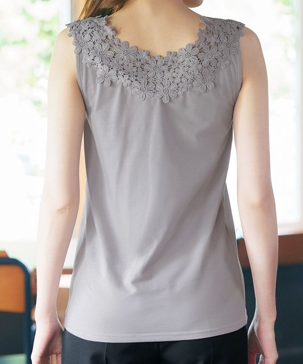 Tiaclasse 【洗える】レースタンクトップ グレー