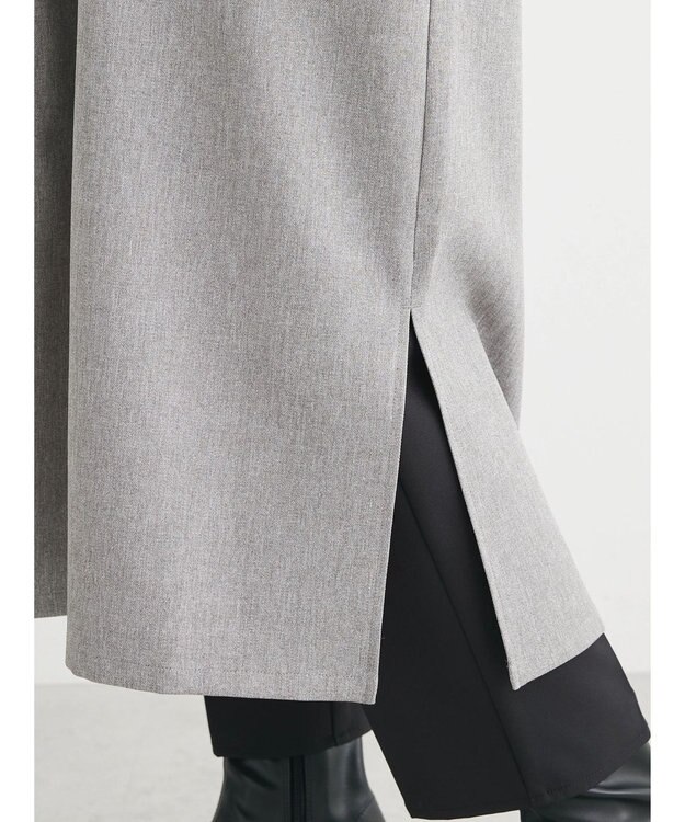 Green Parks ハイスペック共布リボン付ジャンスカ Gray Mixture