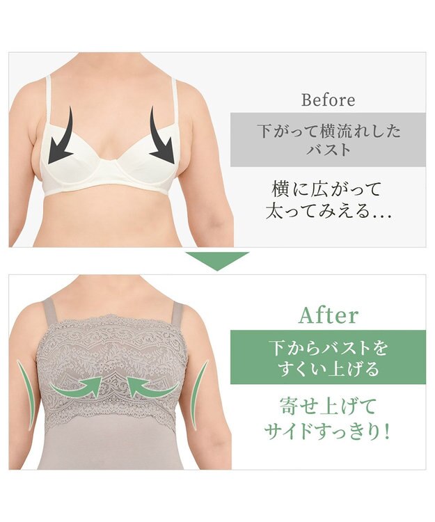 BRADELIS New York 【カヤビューティーラボ / ブラデリス】はくだけ簡単マドレーヌカップ綿混ブラキャミ24 ノンワイヤー 補正 下着 ブラトップ カップ付き サンドグレージュ