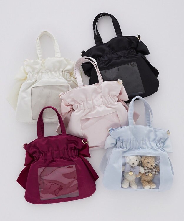 Maison de FLEUR クリアダブルリボン2Wayトート Blue