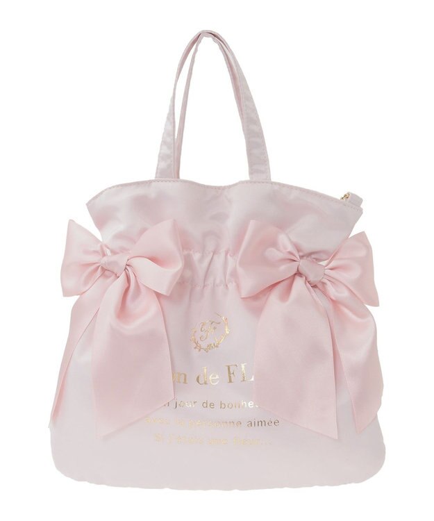 Maison de FLEUR クリアダブルリボン2Wayトート Pink
