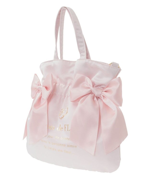 Maison de FLEUR クリアダブルリボン2Wayトート Pink