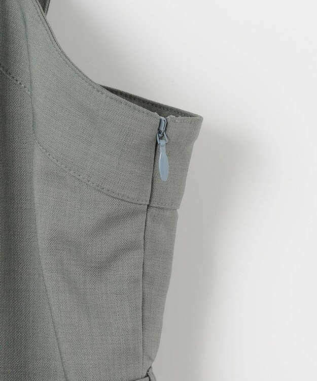 ANY SIS L 【2SET】ビスチェワンピース×シアーラッセルプルオーバーセット カーキ系