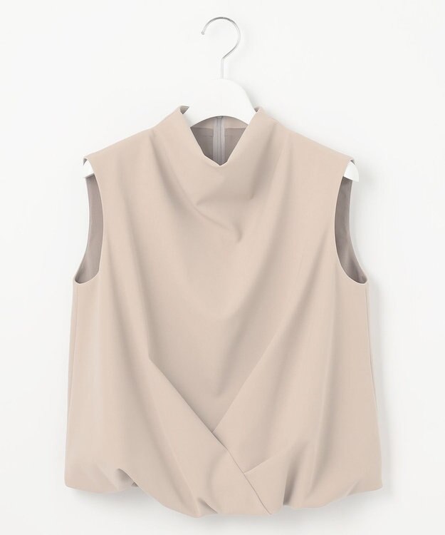 23区 L 【エステータ】コットンダブルクロス ノースリーブブラウス グレージュ系