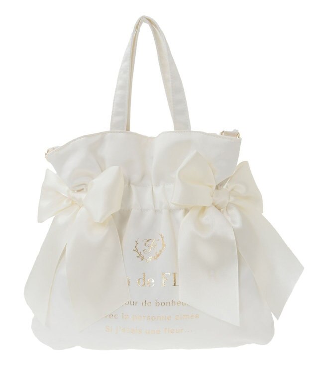 Maison de FLEUR クリアダブルリボン2Wayトート Ivory