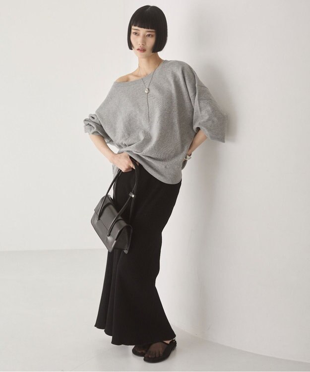 WEGO 【ANGIE VINTAGE/SETUP対応アイテム】オフショルダー裏毛スウェット 杢グレー