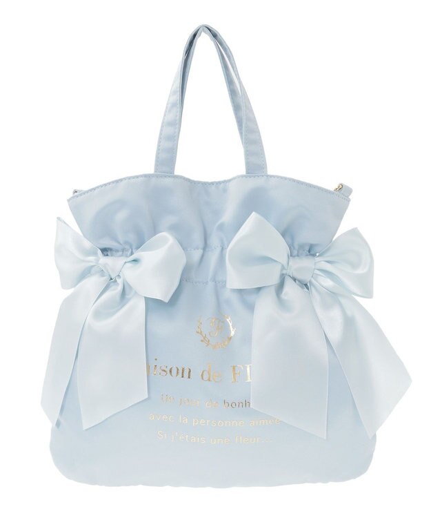 Maison de FLEUR クリアダブルリボン2Wayトート Blue
