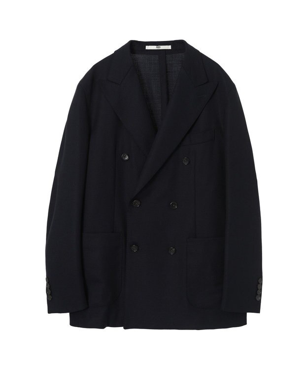 DAKS ストレッチダブルジャケット ネイビー