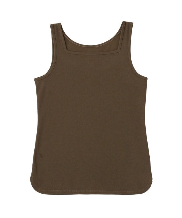YECCA VECCA 2wayスクエアリブタンクトップ Brown
