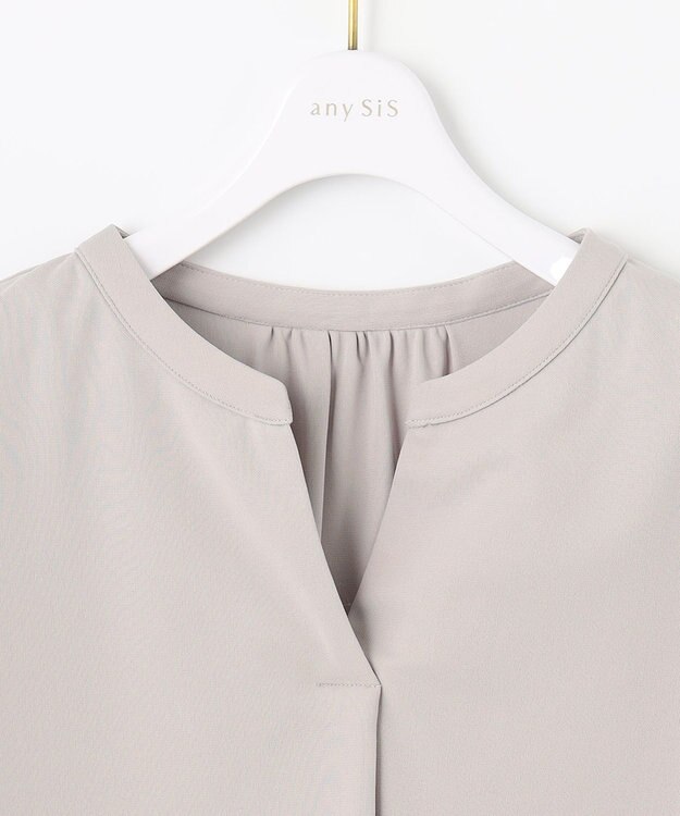 ANY SIS 【UVケア】エアリードレープスムース 7分袖 トップス ローズグレー